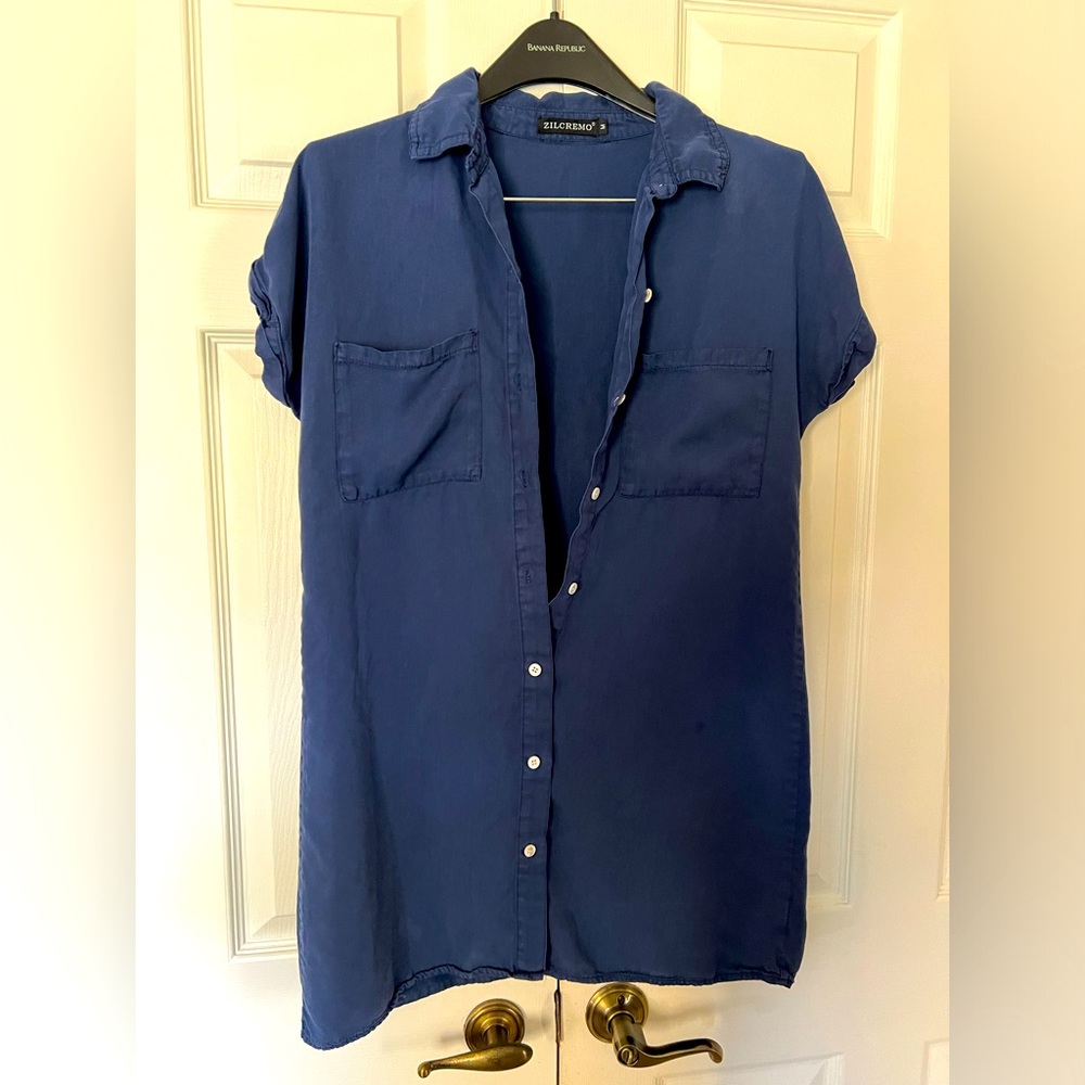Women’s Blue Button-up Dress